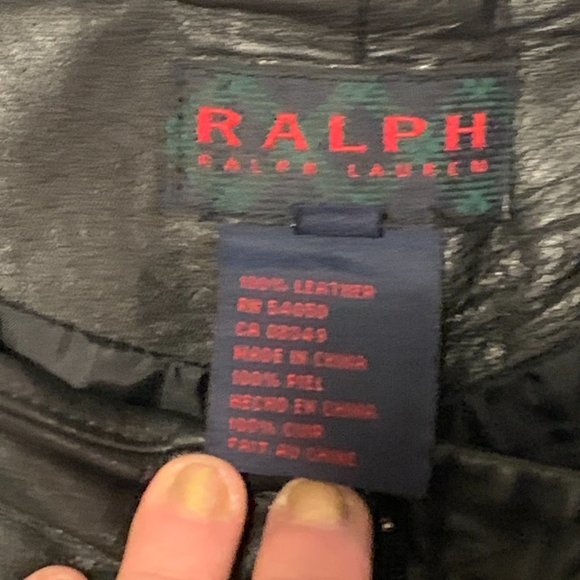 RALPH LAUREN Real Leather lined pants, size 12, threaded belt, petite, vintage - Picture 4 of 10